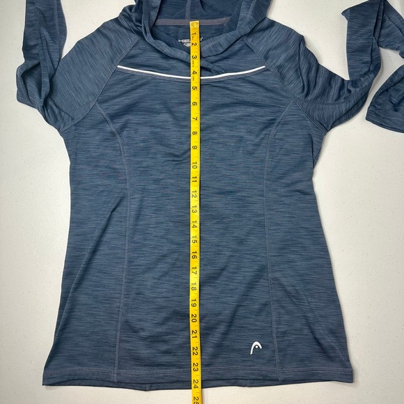 Head Blue Scrunched Back Athletic Outdoor Running Hoodie‎ Womens Size Medium M - Picture 12 of 12